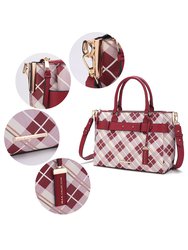 Vivian Plaid Pattern Vegan Leather Women’s Satchel Bag