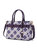 Vivian Plaid Pattern Vegan Leather Women’s Satchel Bag - Purple
