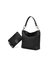 Viviana Vegan Leather Women’s Hobo Bag with Wristlet – 2 pieces - Black