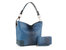 Wandy Soft Vegan Leather Hobo & Wallet Set - Blue