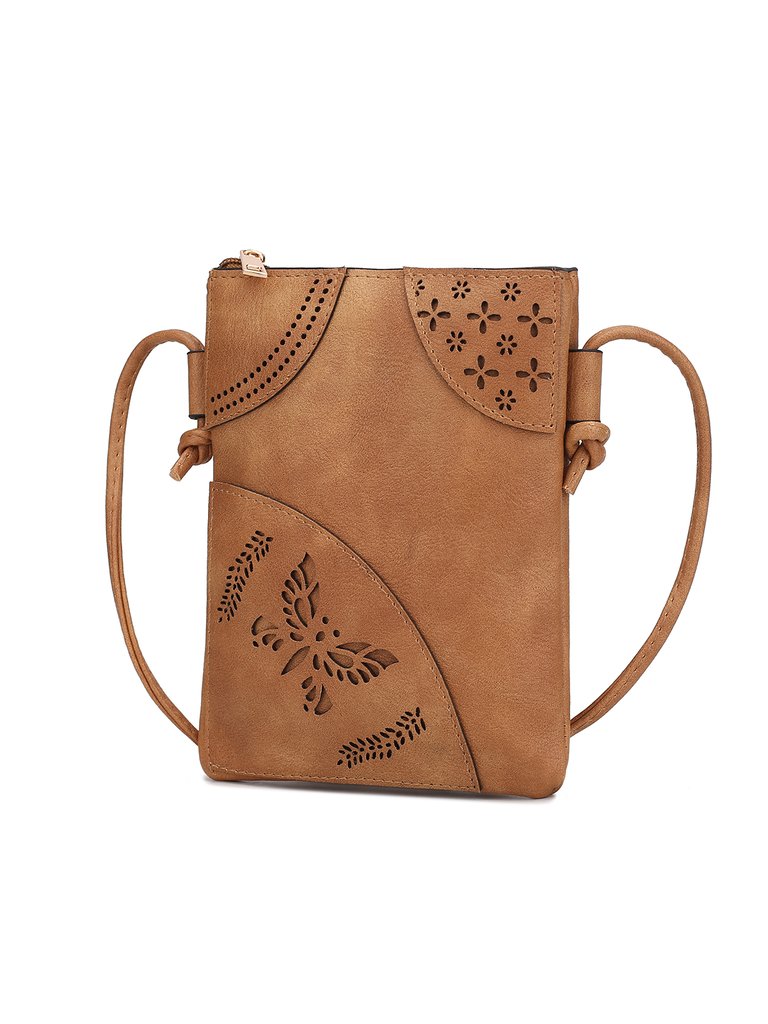 Willow Vegan Leather Crossbody Handbag By Mia K - Beige