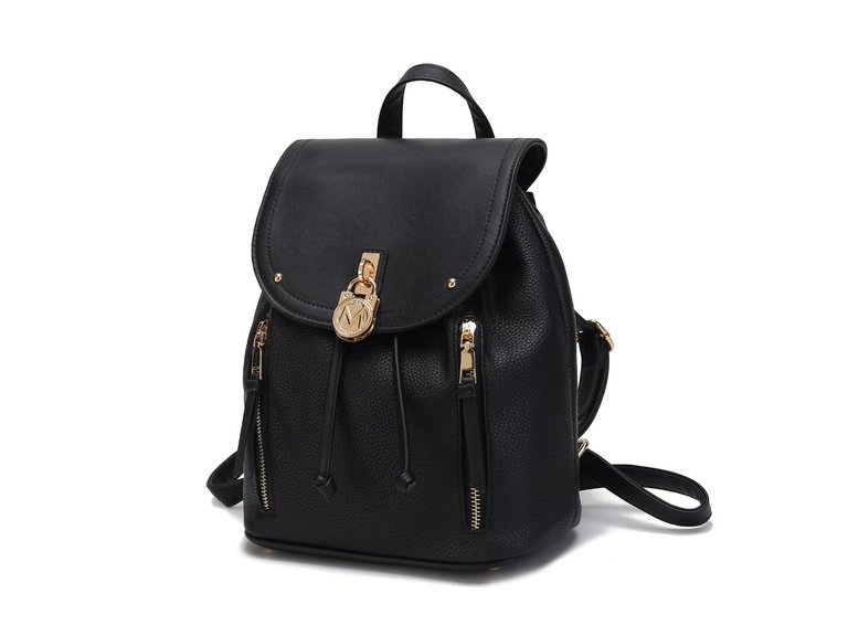 Xandria Vegan Leather Women’s Backpack - Black