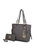 Xenia Circular Print Tote Bag With Wallet - 2 Pieces By Mia K - Charcoal