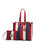 Xenia Circular Print Tote Bag With Wallet - 2 Pieces - Red
