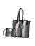 Xenia Circular Print Tote Bag With Wallet - 2 Pieces - Grey