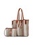 Xenia Circular Print Tote Bag With Wallet - 2 Pieces - Taupe