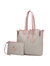 Xenia Circular Print Tote Bag With Wallet - 2 Pieces - Off White