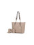 Ximena Vegan Leather Women’s Tote Bag with matching Wristlet Wallet - Taupe