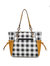 Yale Checkered Tote Handbag With Wallet