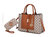 Yanis Circular Print Satchel Bag with Wallet - 2 pieces - Cognac Brown
