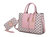 Yanis Circular Print Satchel Bag with Wallet - 2 pieces - Pink