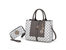 Yanis Circular Print Satchel Bag with Wallet - 2 pieces - Charcoal