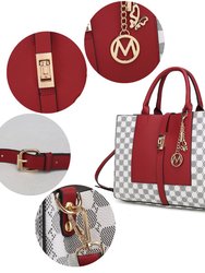 Yanis Circular Print Satchel Bag with Wallet - 2 pieces