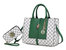 Yanis Circular Print Satchel Bag with Wallet - 2 pieces - Green