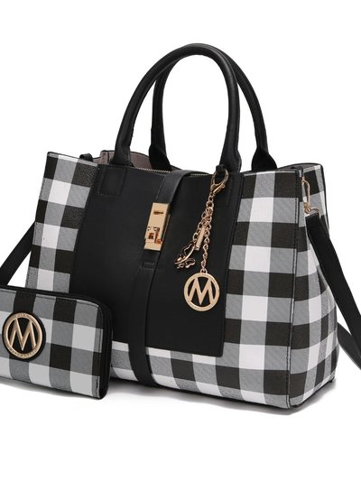 MKF Collection by Mia K Yuliana Checkered Satchel Bag With Wallet product
