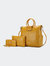 Zori Vegan Leather Women’s Tote Bag with Pouch and Wallet -3 Pieces - Yellow