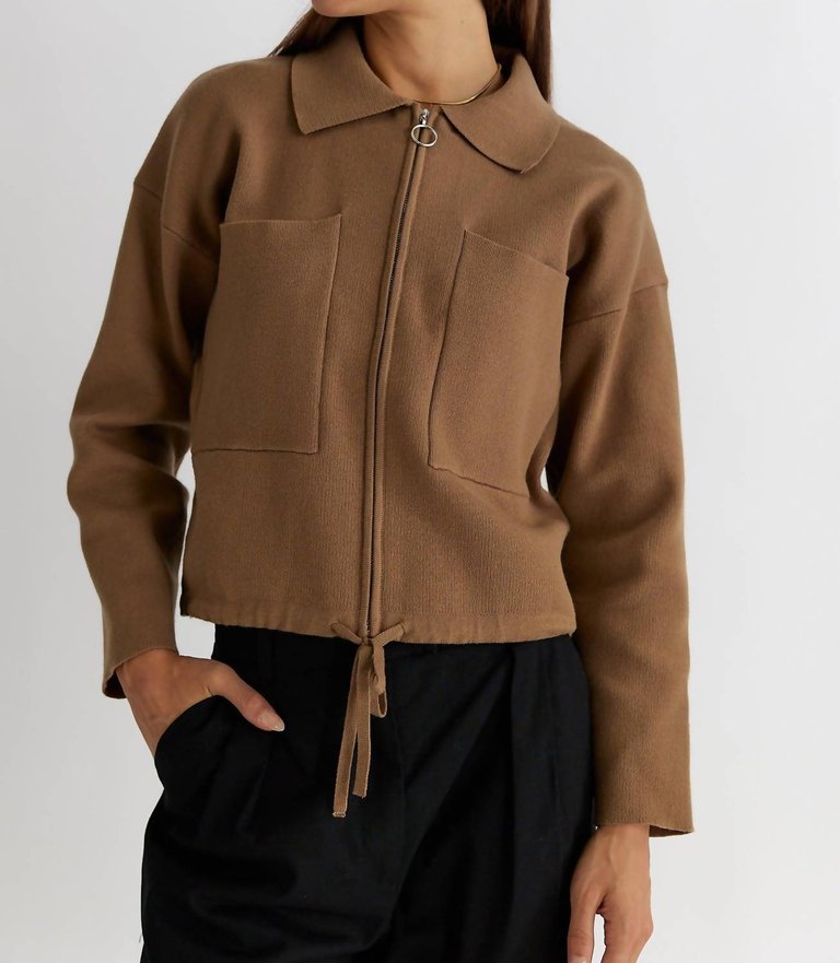 Flor Jacket In Khaki - Khaki