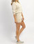 Isadora Knit Top And Lined Short Set In Beige