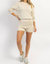 Isadora Knit Top And Lined Short Set In Beige