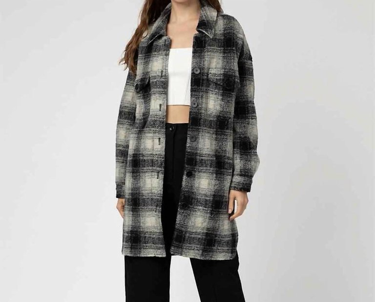 Marceline Coat In Grey/Black - Grey/Black