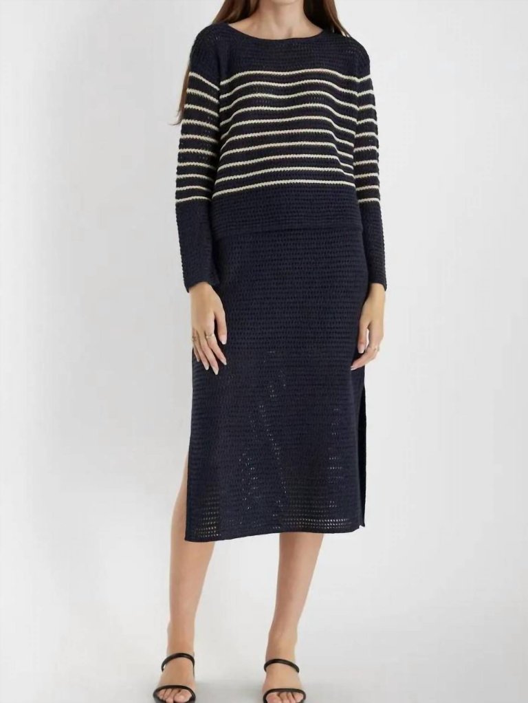 The Sofie Skirt In Navy - Navy