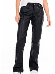 Montana Black Faux L Pant - Black Faux Leather