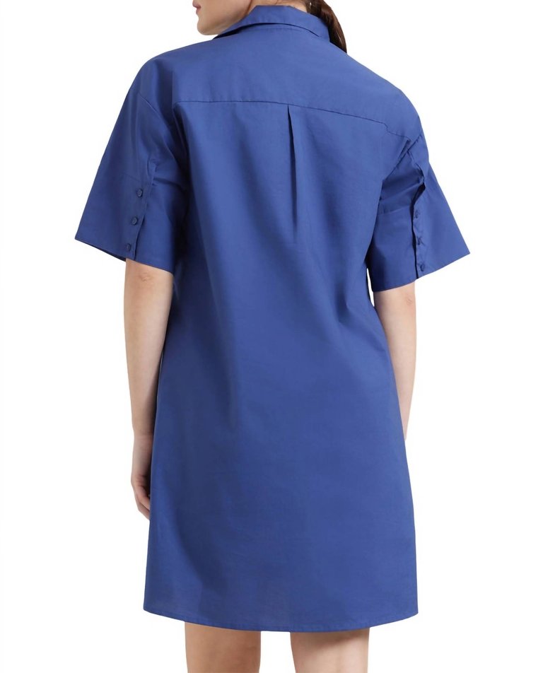 Tala Shirt Dress In Dark Cobalt