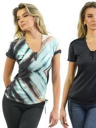 Reversible & Adjustable V-Neck Top - Space/Black -  #4-Space/Black