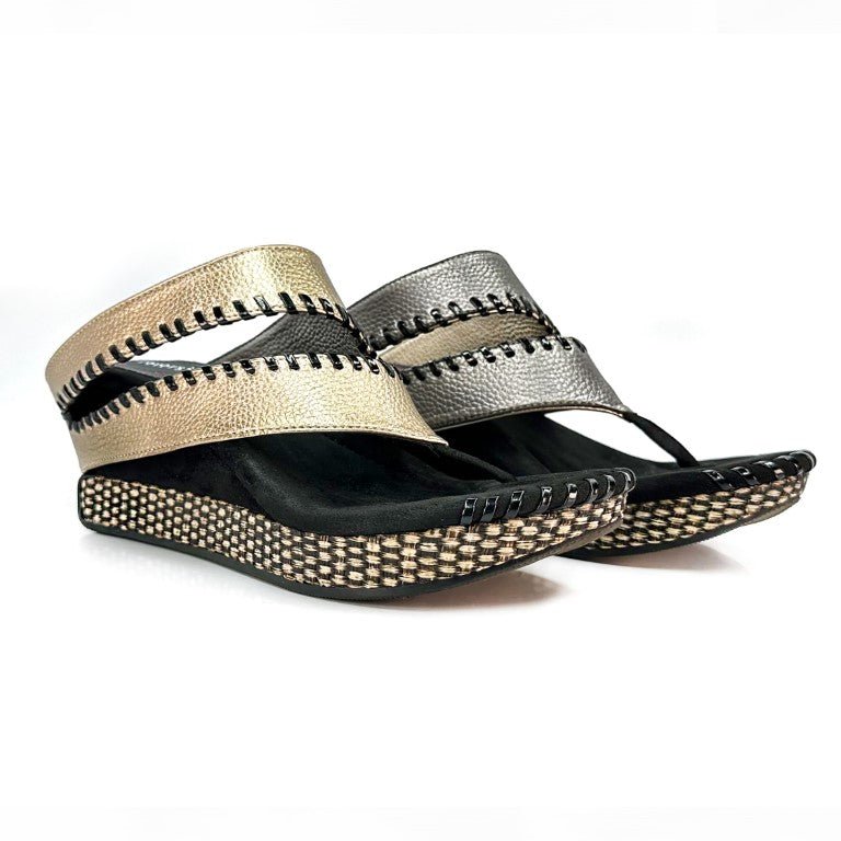 Tita 4 Sandal - Tan Flips To Pewter Metallic - Tan/Pewter