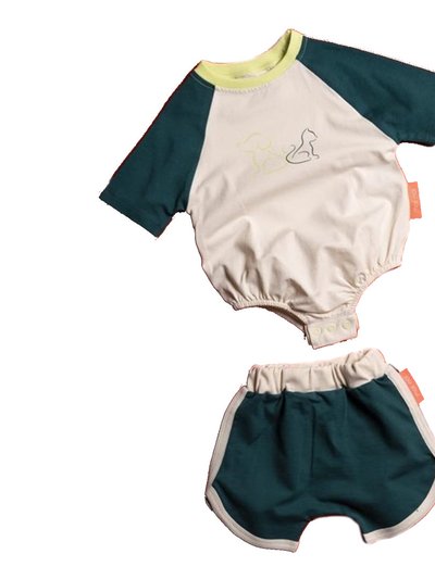 Moi Noi Green Cat & Dog Bodysuit Set product