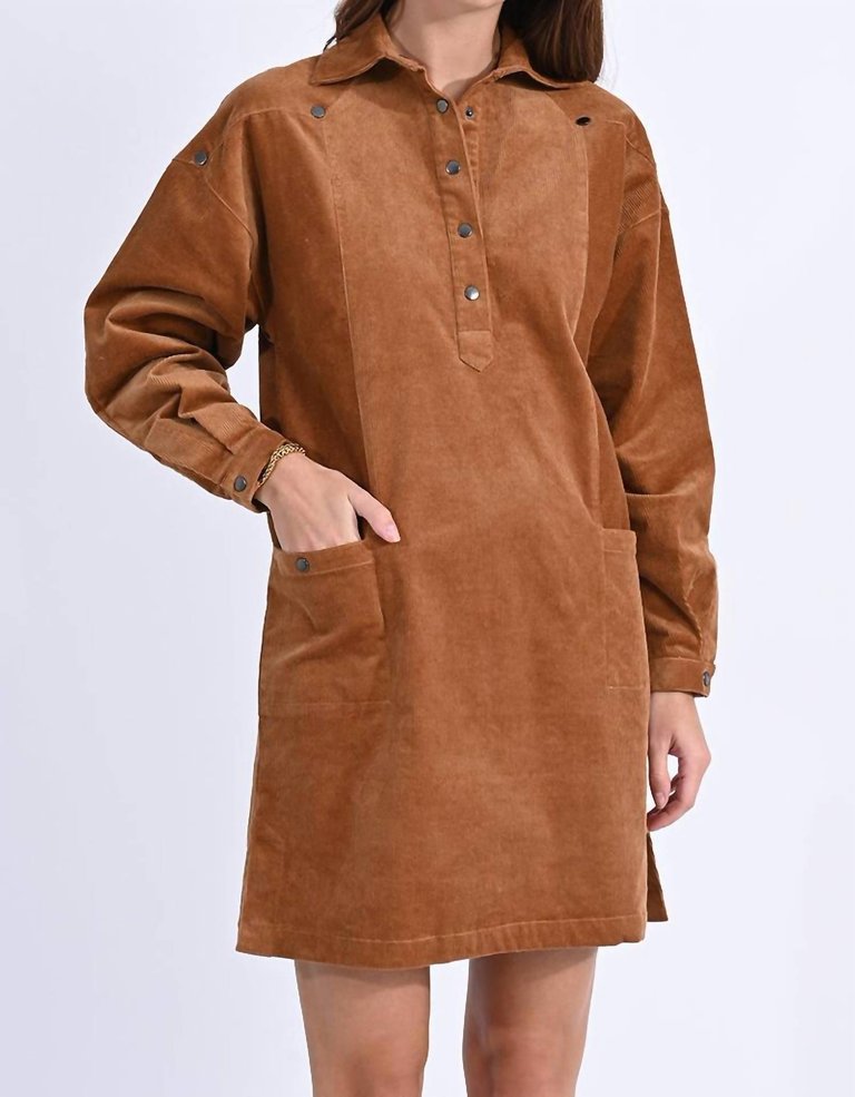 Corduroy Dress - Camel