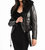 Faux Leather Moto Jacket With Faux Fur Collar In Black