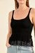 Lace Bottom Tank In Black