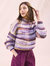 Ladies Baily Purple Chunky Knit Sweater In Purple Multi