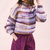 Ladies Baily Purple Chunky Knit Sweater In Purple Multi