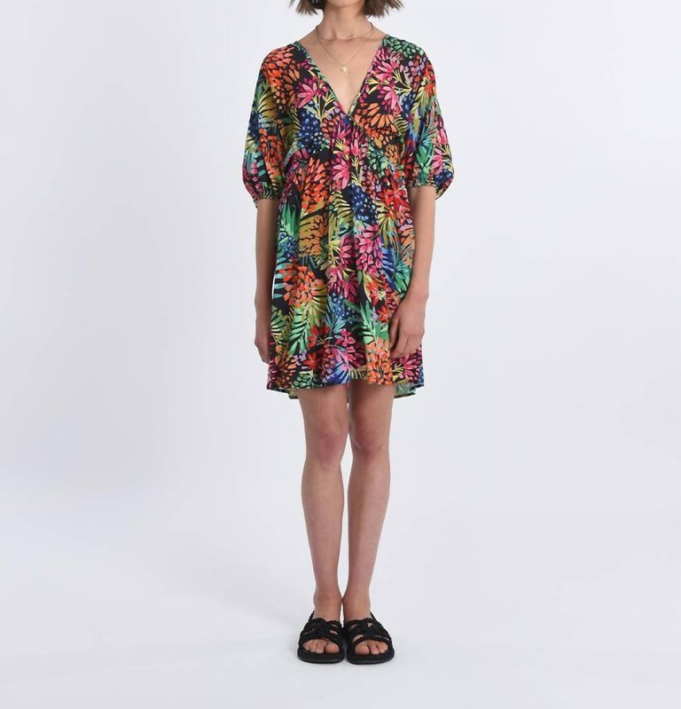 Ladies V-Neck Printed Dress - Mareva