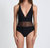 One-Piece Swimsuit With Mesh - Black