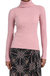 Ribbed Turtleneck Sweater In Pink - Pink