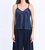 Satin Camisole With Lace - Navy