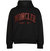 Men Red Glitter Logo Drawstrings Hooded Pullover Cotton Sweatshirt - Black