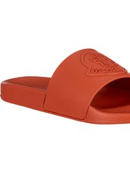 Men's Footwear Basile Orange Logo Rubber Slides - Orange