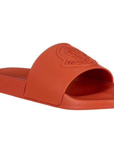 Moncler Men's Footwear Basile Orange Logo Rubber Slides product