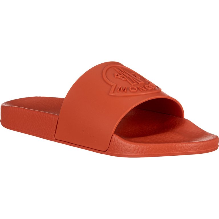 Men's Footwear Basile Orange Logo Rubber Slides - Orange