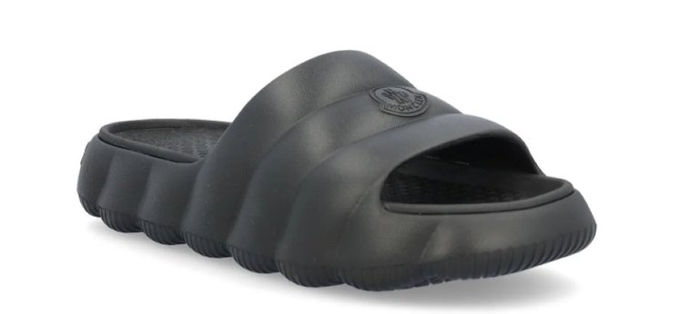 Men's Footwear Lilo Black Crafted Logo Rubber Slides - Black