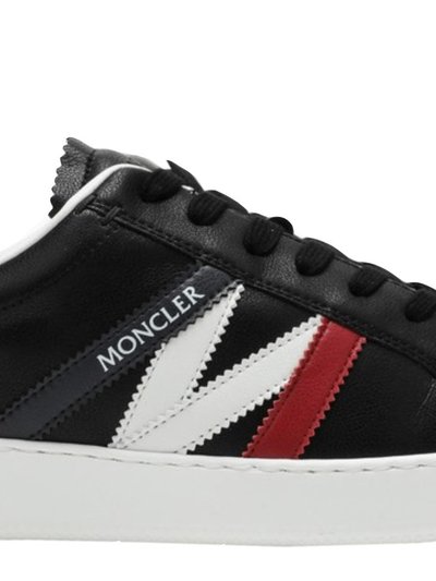 Moncler Men's Monaco M Black Leather Logo Lace Up Sneakers product