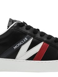 Men's Monaco M Black Leather Logo Lace Up Sneakers - Multicolor