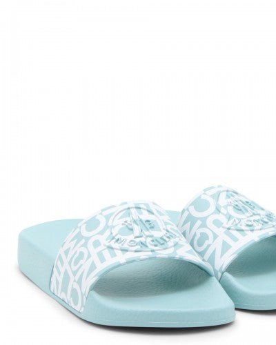 Moncler Women's Jeanne Blue Logo Rubber Slides Shoes product