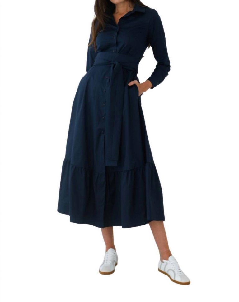 Carrie Maxi Dress In Navy - Navy