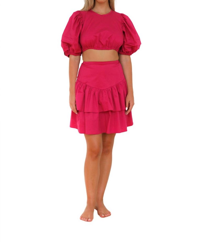 Mia Crop Top In Fuchsia - Fuchsia