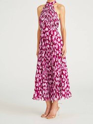 Lauren Chiffon Midi Dress - Floral Shadow